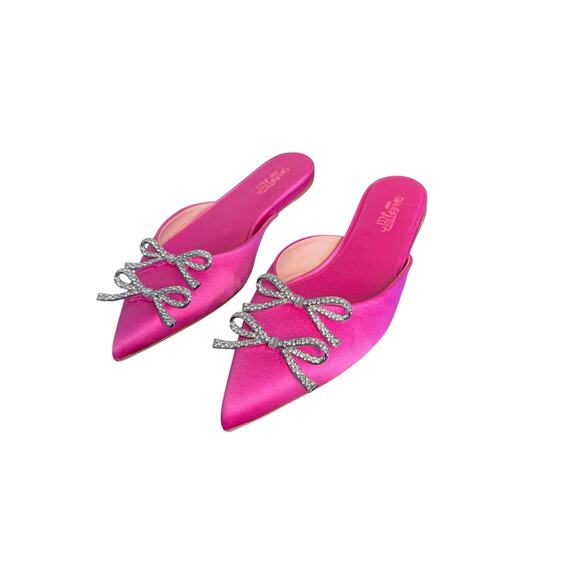 Gianbattista Valli NIB Embellished Satin Mules in Pink Size 40 - Picture 5 of 11